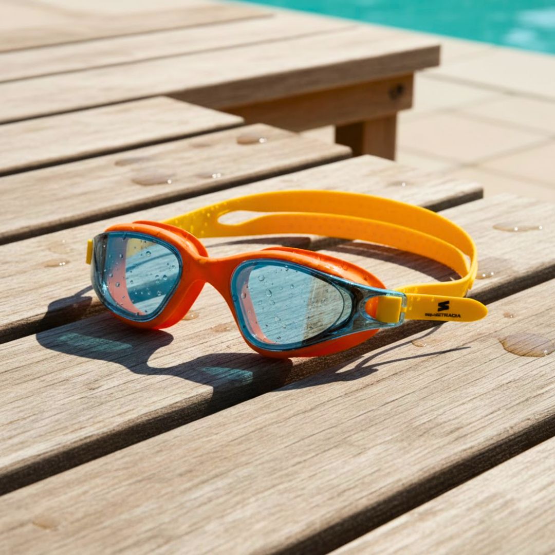 designer swimming goggles aquaSTRADIA 6800AF-ORANGE Streamlined Swim Goggles – STRADIA Sport