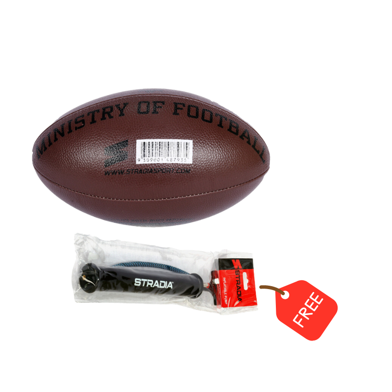 STRADIA HERITAGE Aussie Rules Ball + Inflatable Pump (Free)