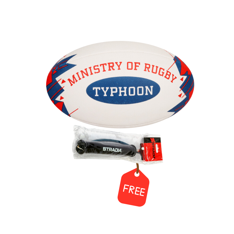 STRADIA TYPHOON Rugby League Ball + Inflatable Pump (Free)