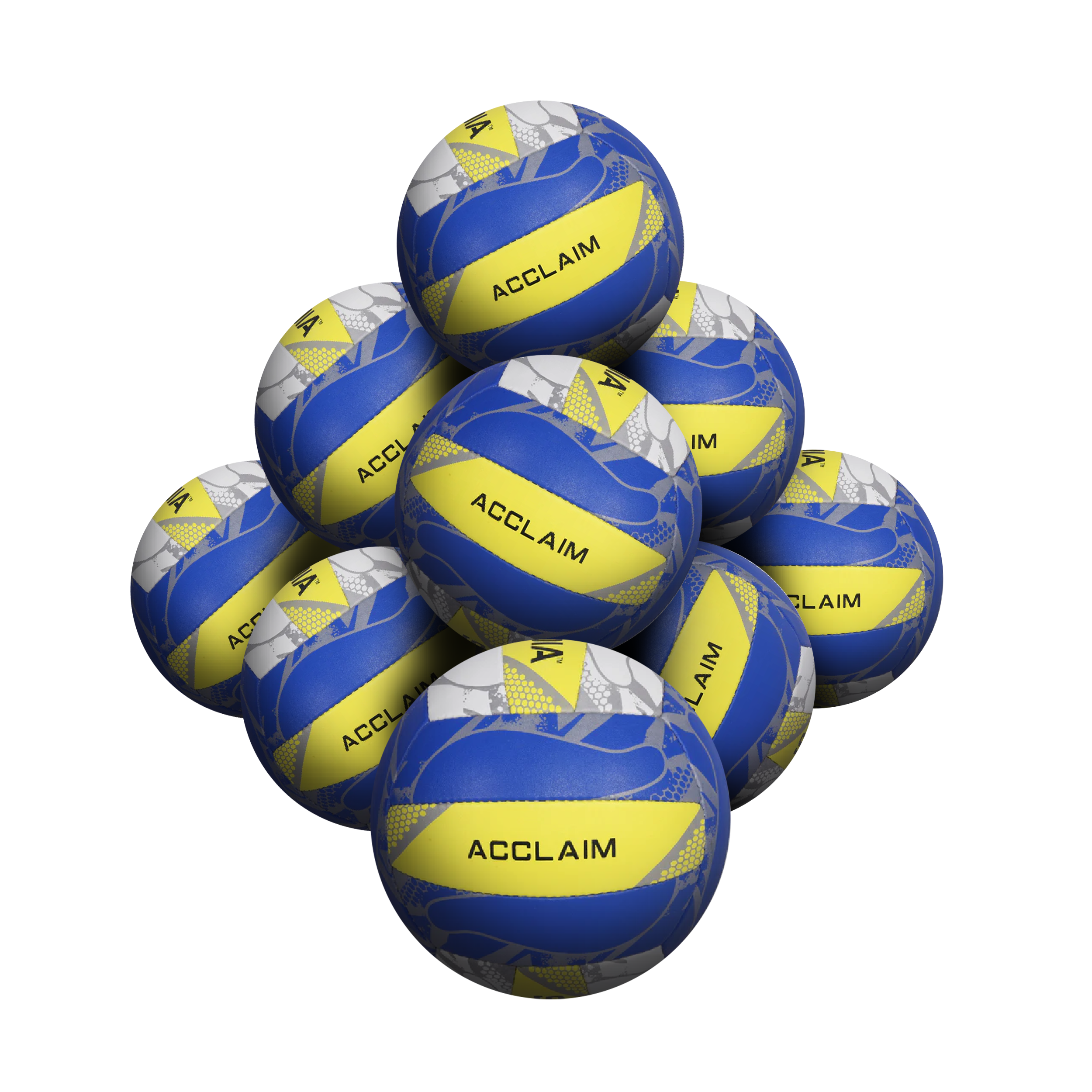 STRADIA "ACCLAIM" Size 5 Volleyball – Premium Match Series PU Micro Fibre Volleyball – Pack of 10 with FREE Mesh Storage Bag