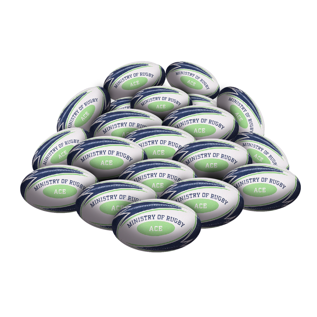STRADIA "ACE" Size 1 Rugby Union Ball - "Fun MINI Series for the Youngest Champions" - Pack of 20 with FREE Mesh Storage Bag