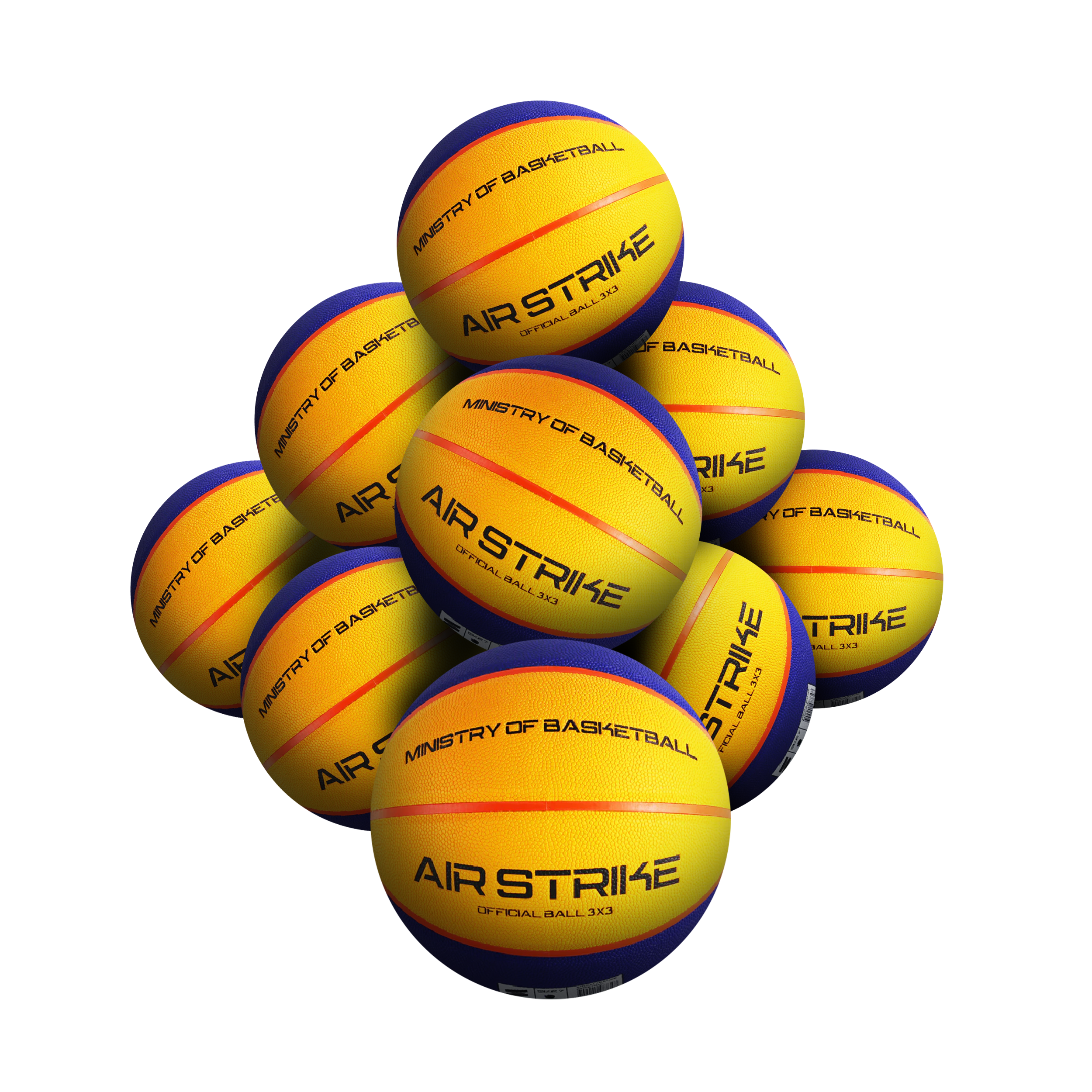 STRADIA "AIR STRIKE" Basketball – Size 7 – 1.4mm PU Material, Foam Padding & Natural Rubber – Elevate Your Game! – Pack of 10 with FREE Mesh Storage Bag