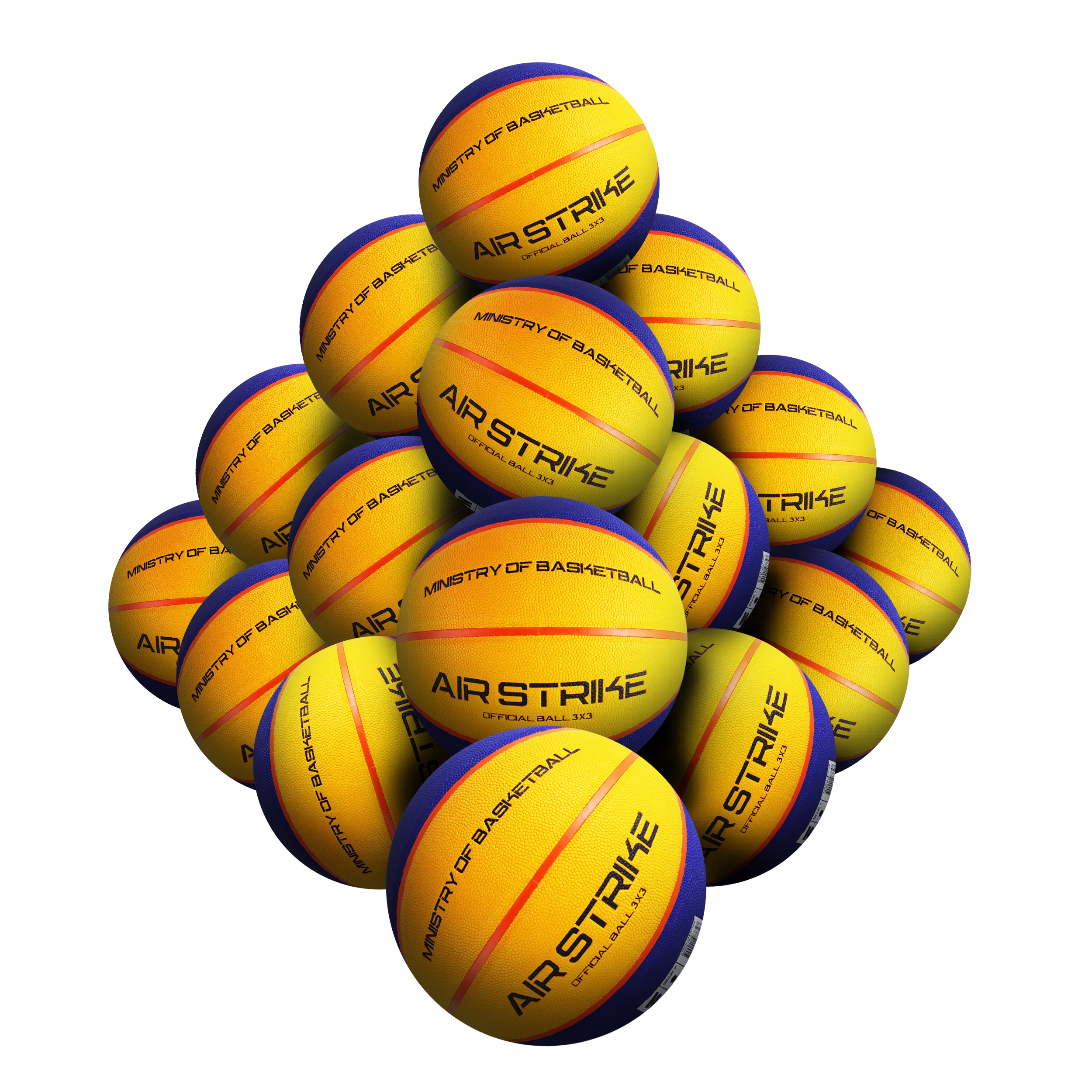 STRADIA "AIR STRIKE" Basketball – Size 7 – 1.4mm PU Material, Foam Padding & Natural Rubber – Elevate Your Game! – Pack of 20 with FREE Mesh Storage Bag