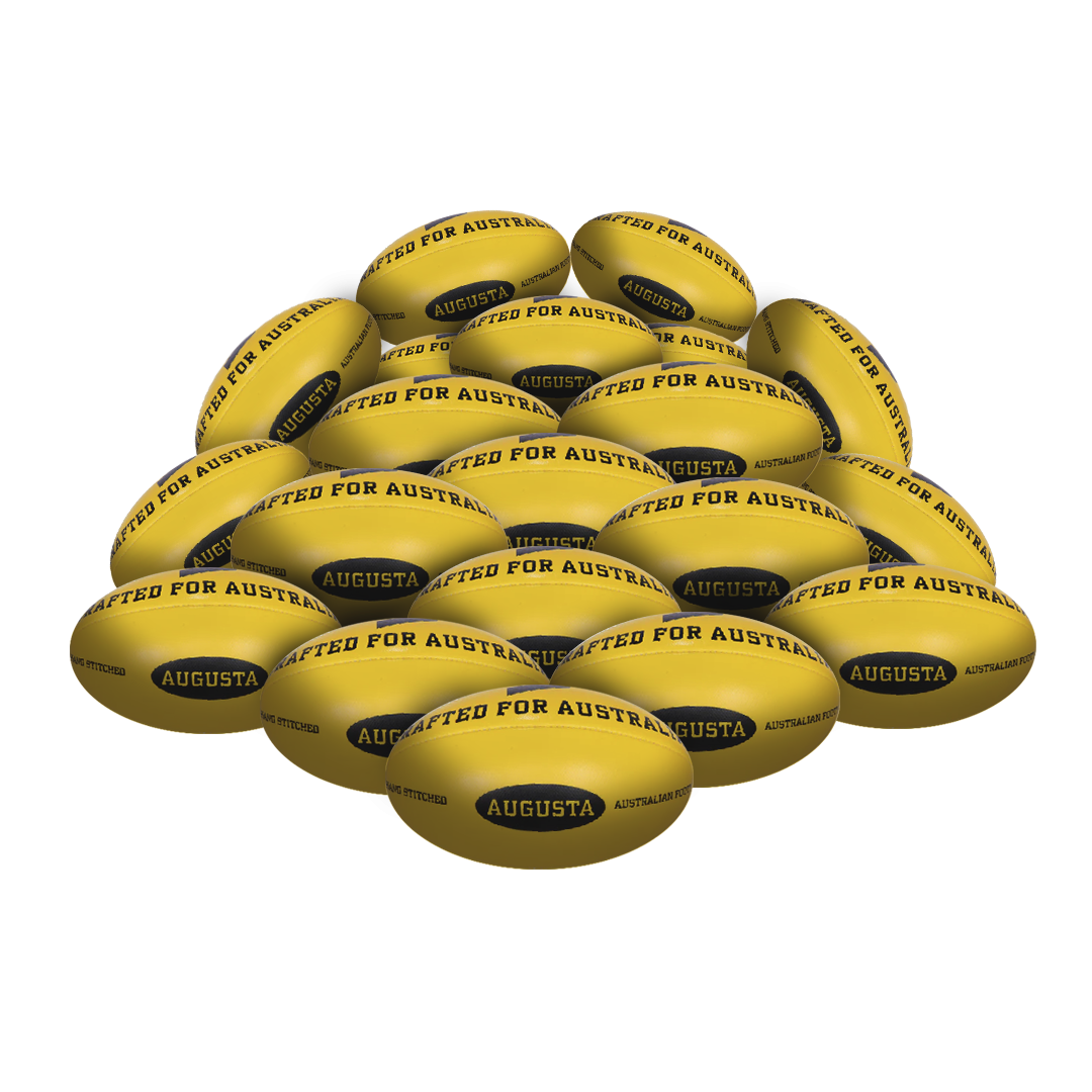 STRADIA "AUGUSTA" Size 3, 4, 5 Aussie Rules Ball – Premium Synthetic Leather – Pack of 20 with FREE Mesh Storage Bag