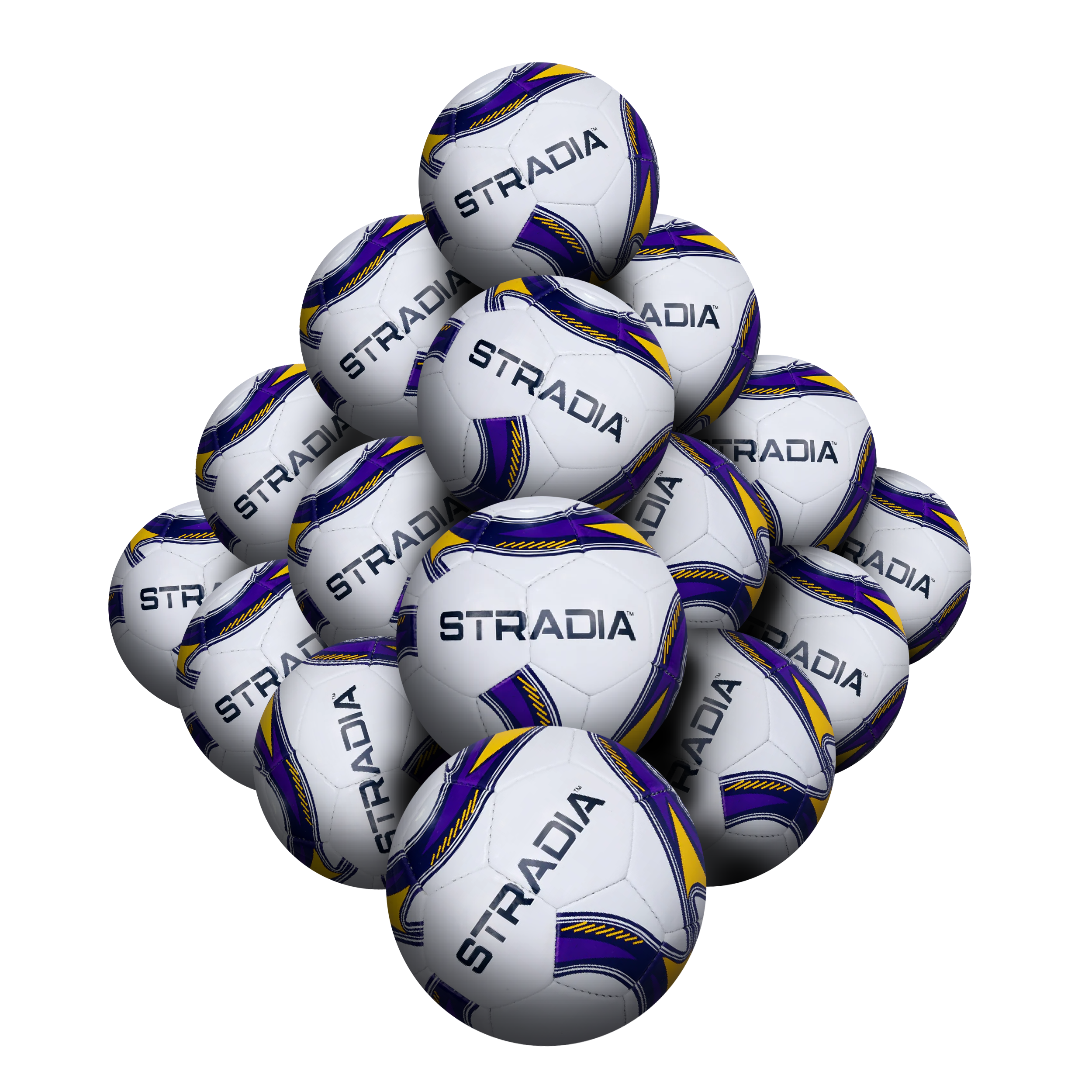 STRADIA "GLORY" Full Size 5 Soccer Ball – Club Series Lightweight Performance Soccer Ball Pack of 20 with FREE Mesh Storage Bag