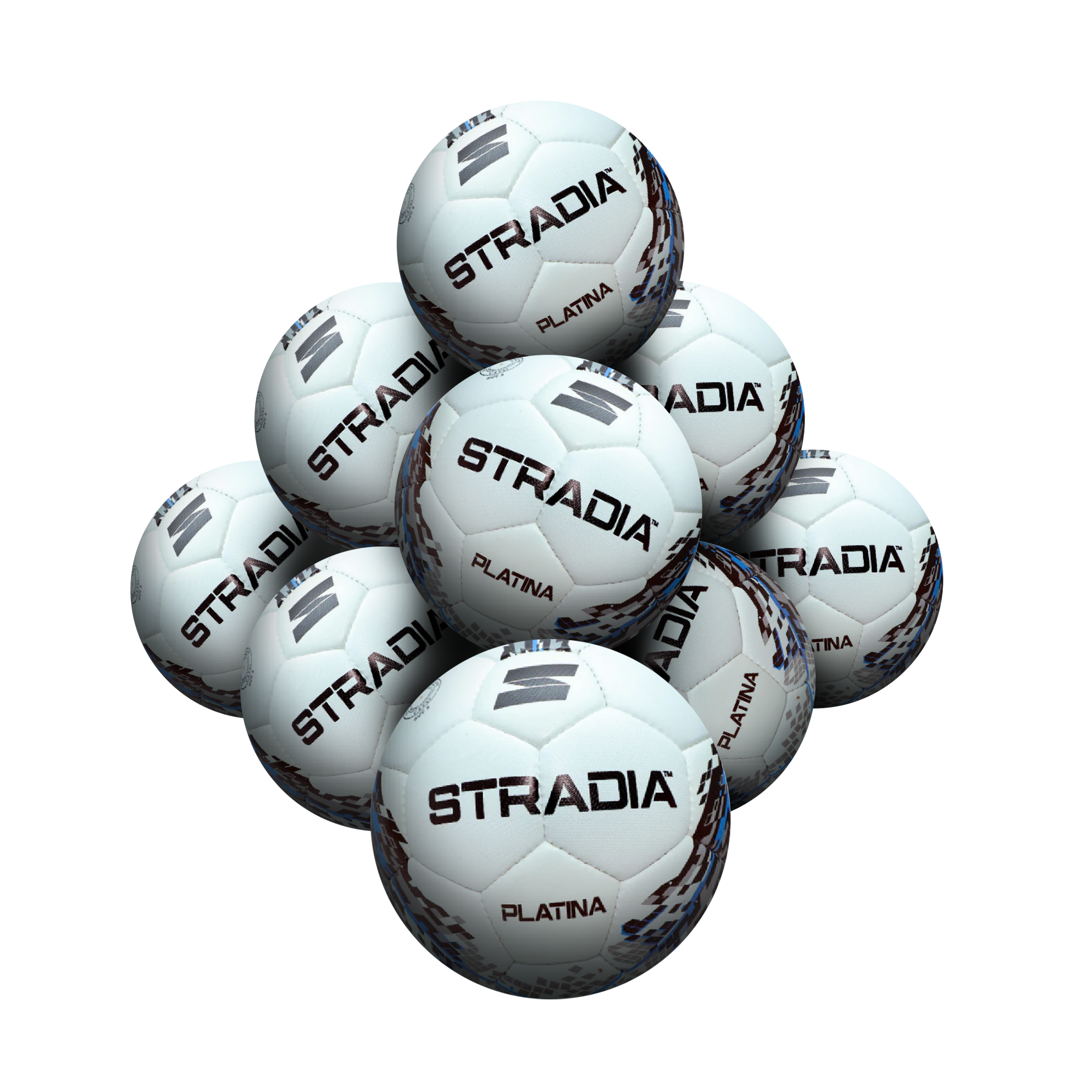 STRADIA "PLATINA" Size 5 Soccer Ball – Match Day Elite Series Hydralock Tech Soccer Ball Pack of 10 with FREE Mesh Storage Bag