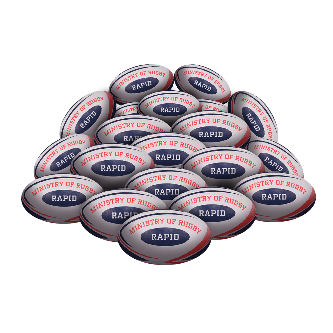 STRADIA "RAPID" Size 5 Rugby Union Ball - "School-Level Durability with MAX Pimple Grip" - Pack of 20  with FREE Mesh Storage Bag
