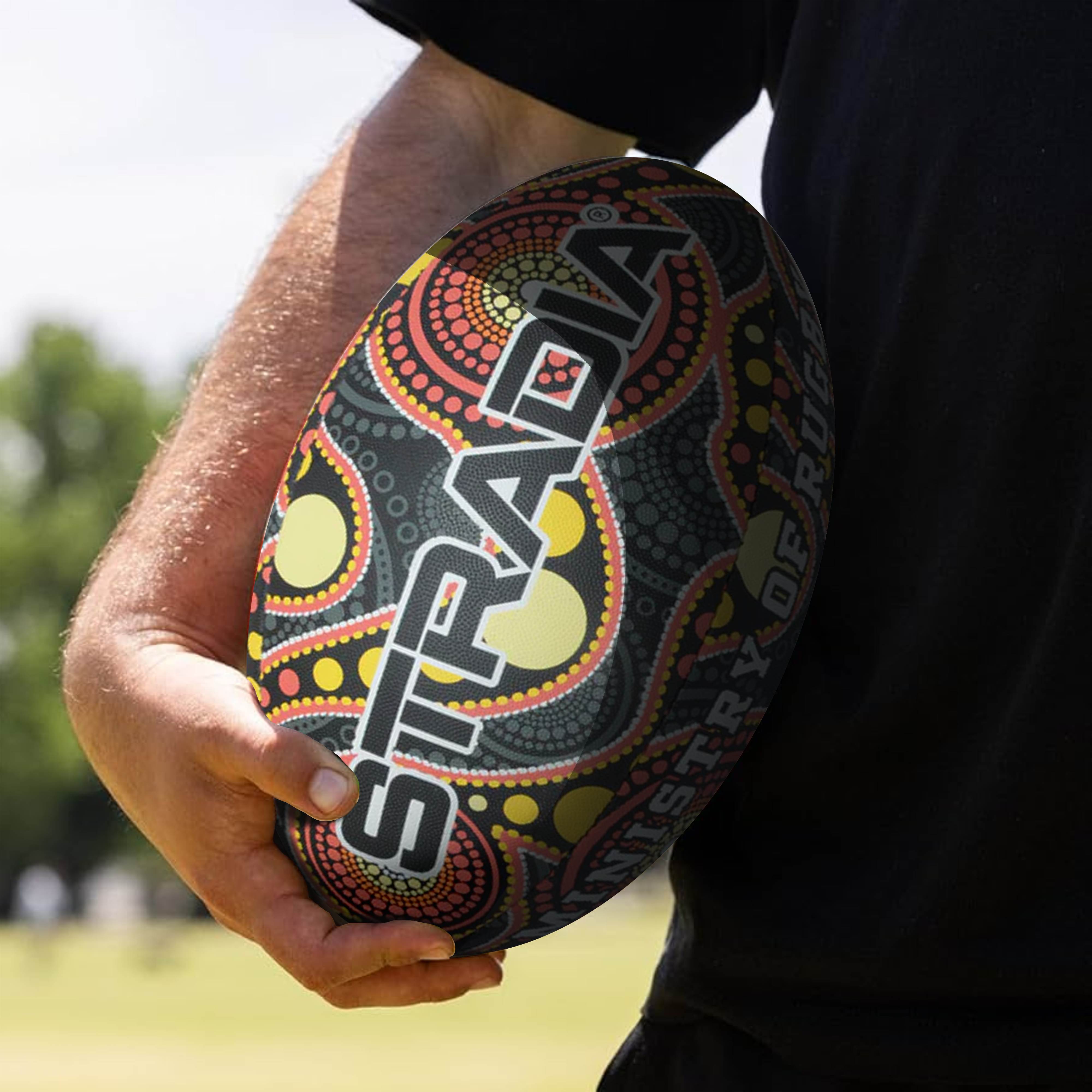 STRADIA “BUNJI” Rugby League Ball – Size 5 | First Nations Collection | Premium Grip & Hand-Sewn Quality