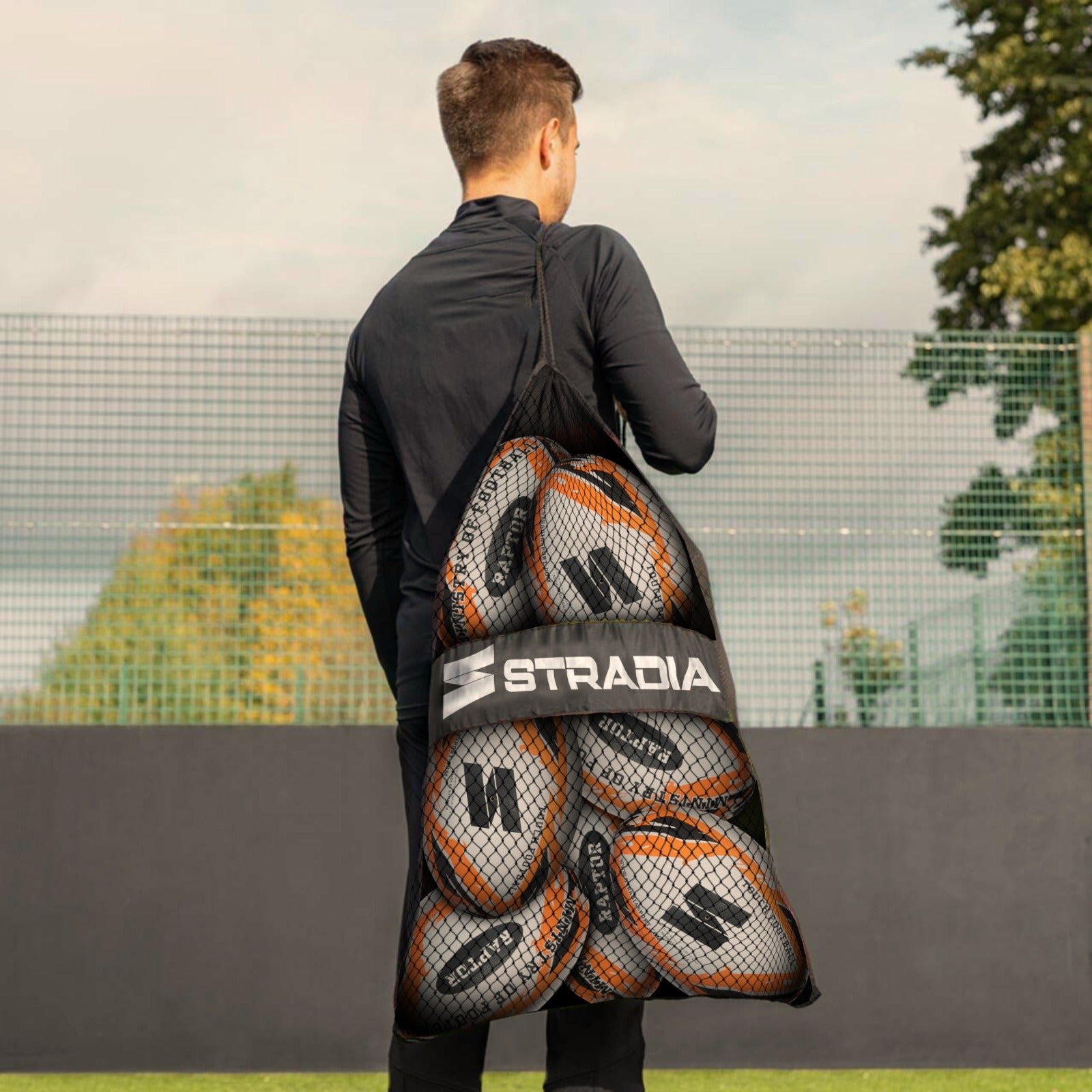 STRADIA “RAPTOR” Touch Football – Size 5 – High-Speed Control & Elite Durability – Pack of 20 with FREE Mesh Storage Bag