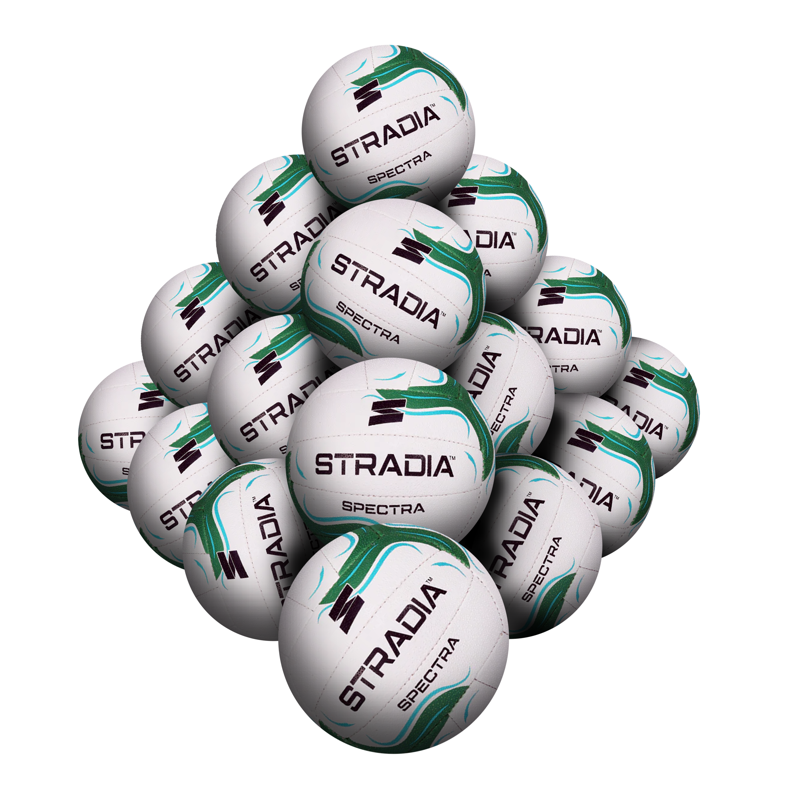 STRADIA "SPECTRA" Size 5 Netball – Cotton Canvas & Polyester Viscose Blend | Club Essential for Practice & Skill Development | Pack of 20 with FREE Mesh Storage Bag