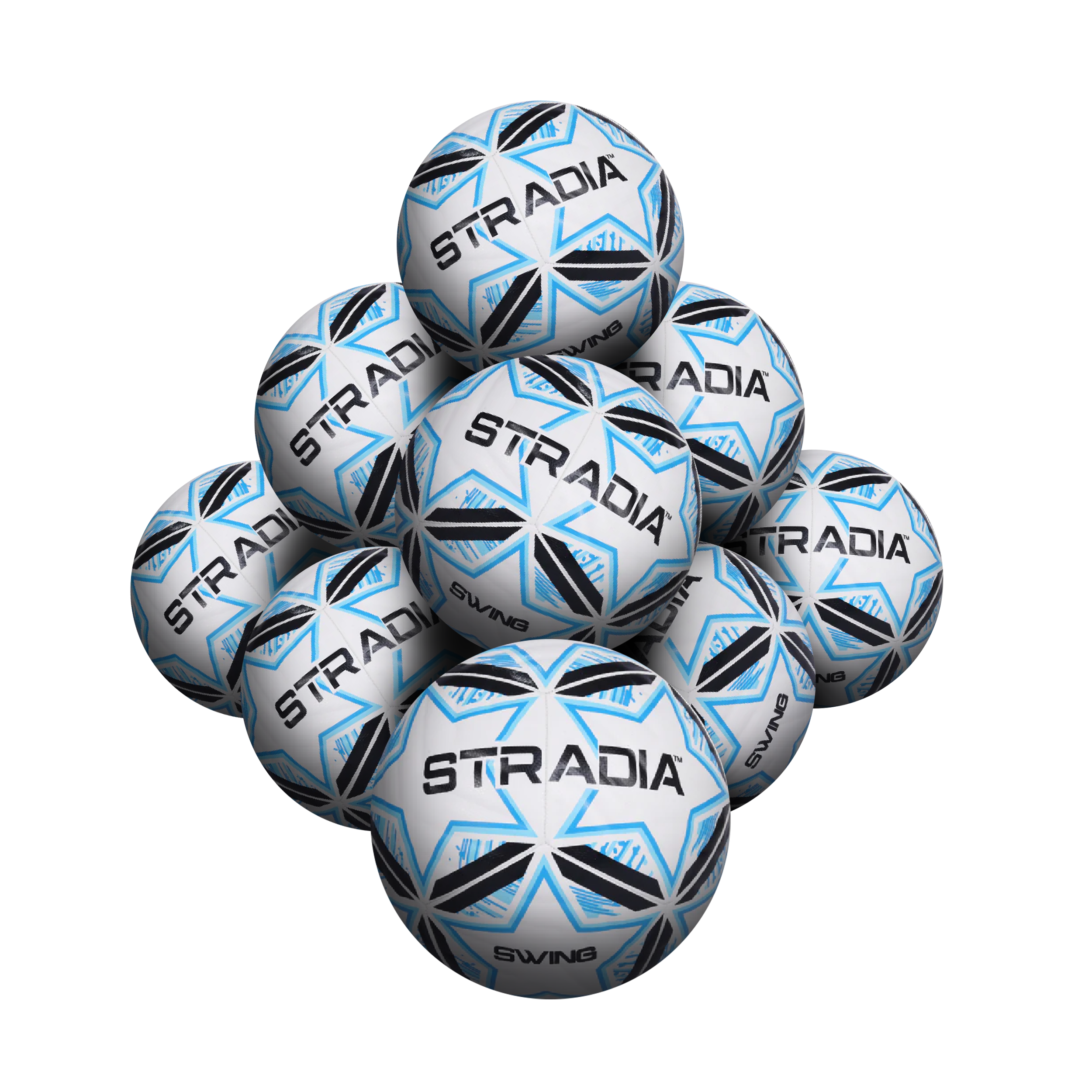 STRADIA "SWING" Size 5 Soccer Ball – All-Levels Play Series Thermofused Soccer Ball Pack of 10 with FREE Mesh Storage Bag