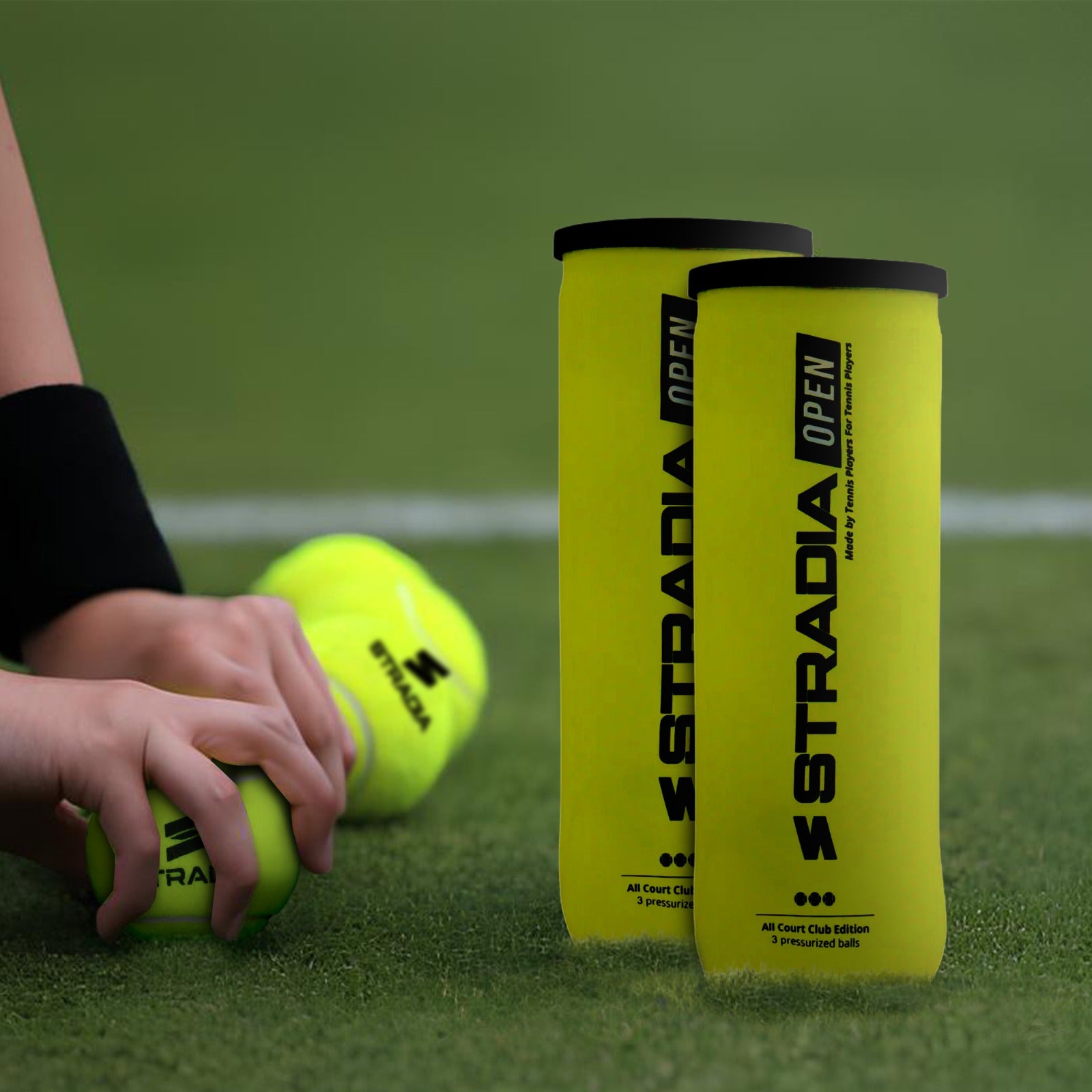 STRADIA "OPEN" Tennis Balls (3 Balls per tube): Ready for Action!