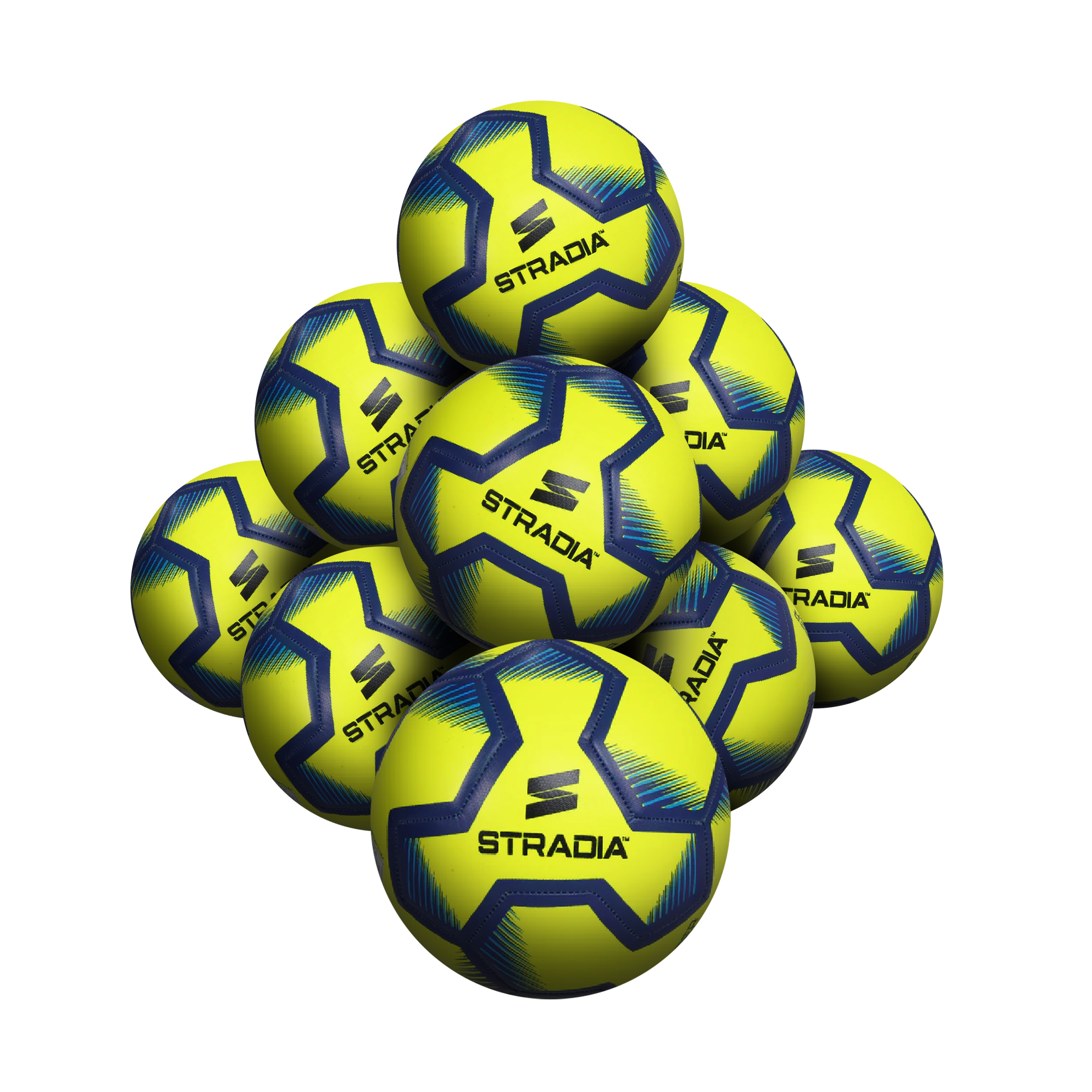 STRADIA "THUNDER" Size 5 Soccer Ball – Elite Series Competition-Grade TPU Soccer Ball Pack of 10 with FREE Mesh Storage Bag