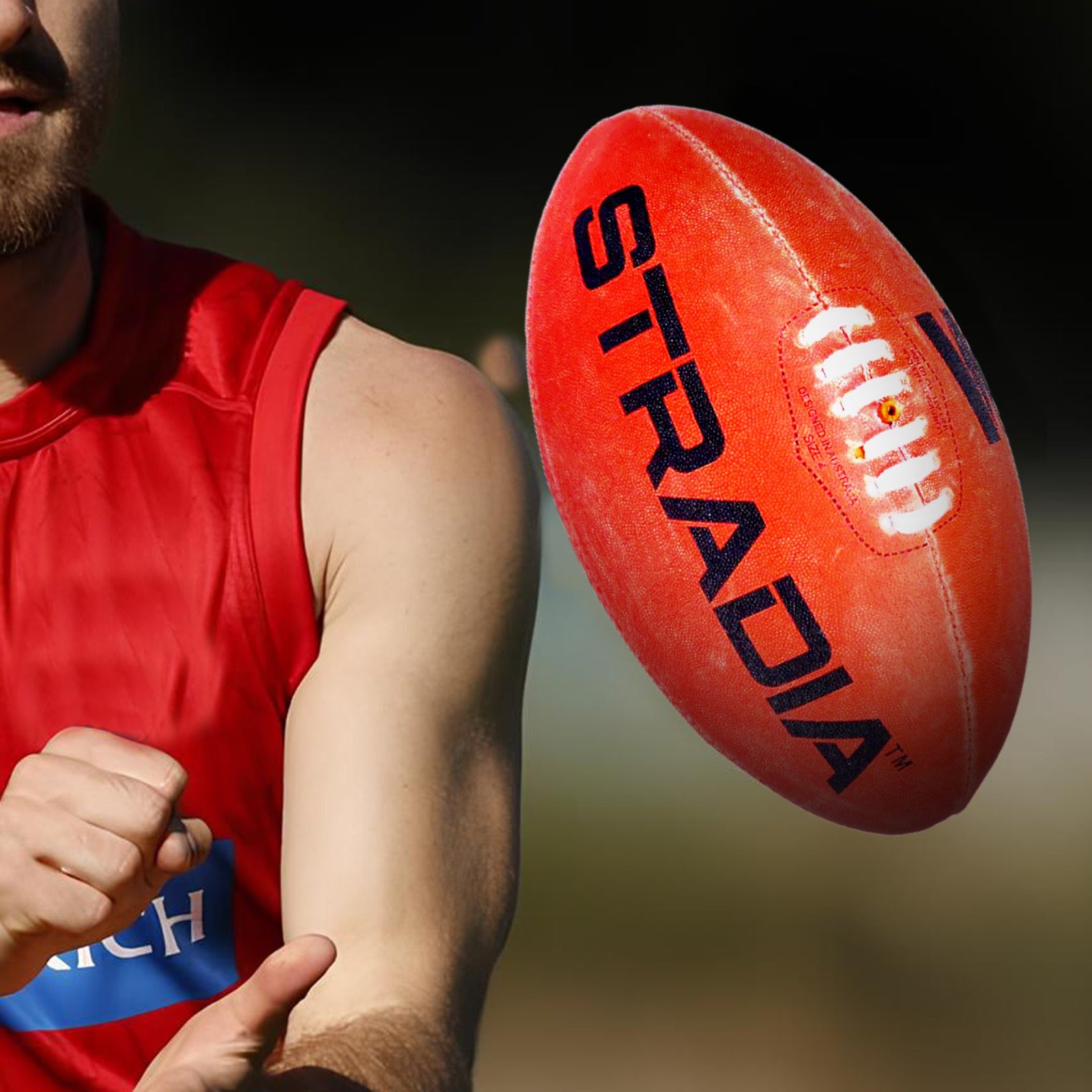 STRADIA "ADMIRE" Size 4 Aussie Rules Ball - "Weatherproof Ball for Versatile Aussie Rules Action"