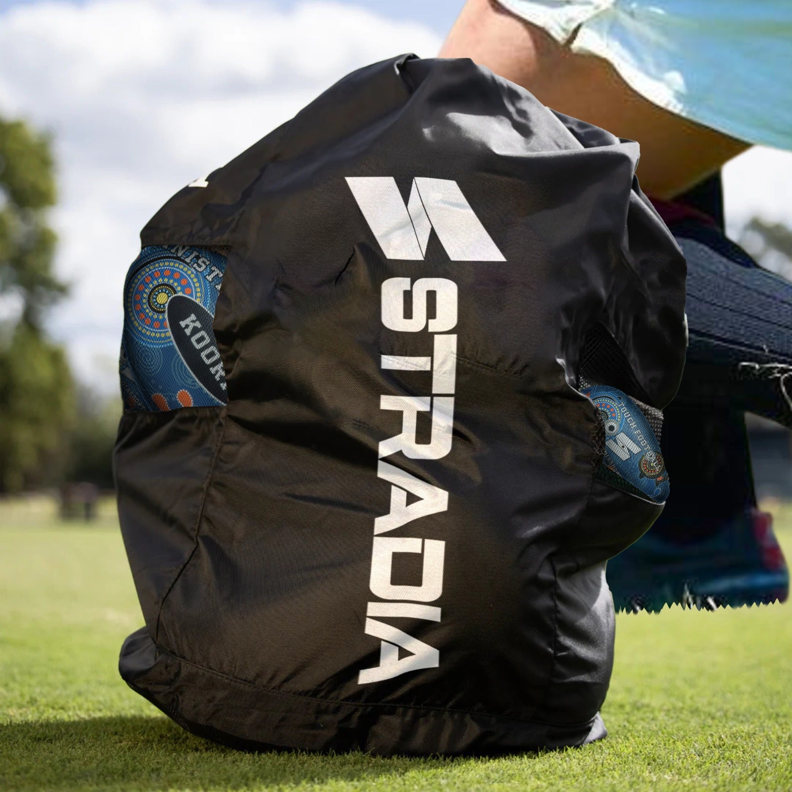 STRADIA “KOORI” Touch Football – Size 5 – First Nations Collection – Precision Grip & Handcrafted Quality – Pack of 10 with FREE Mesh Storage Bag