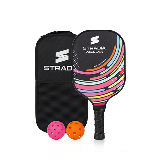 STRADIA "VELOCITY WAVE" Pickleball Set (Carbon Fibre 10mm) - "Speed-Oriented Set for Pickleball Enthusiasts"